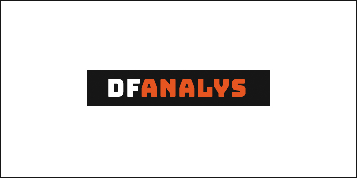 Logotyp och webbplats för DF Analys